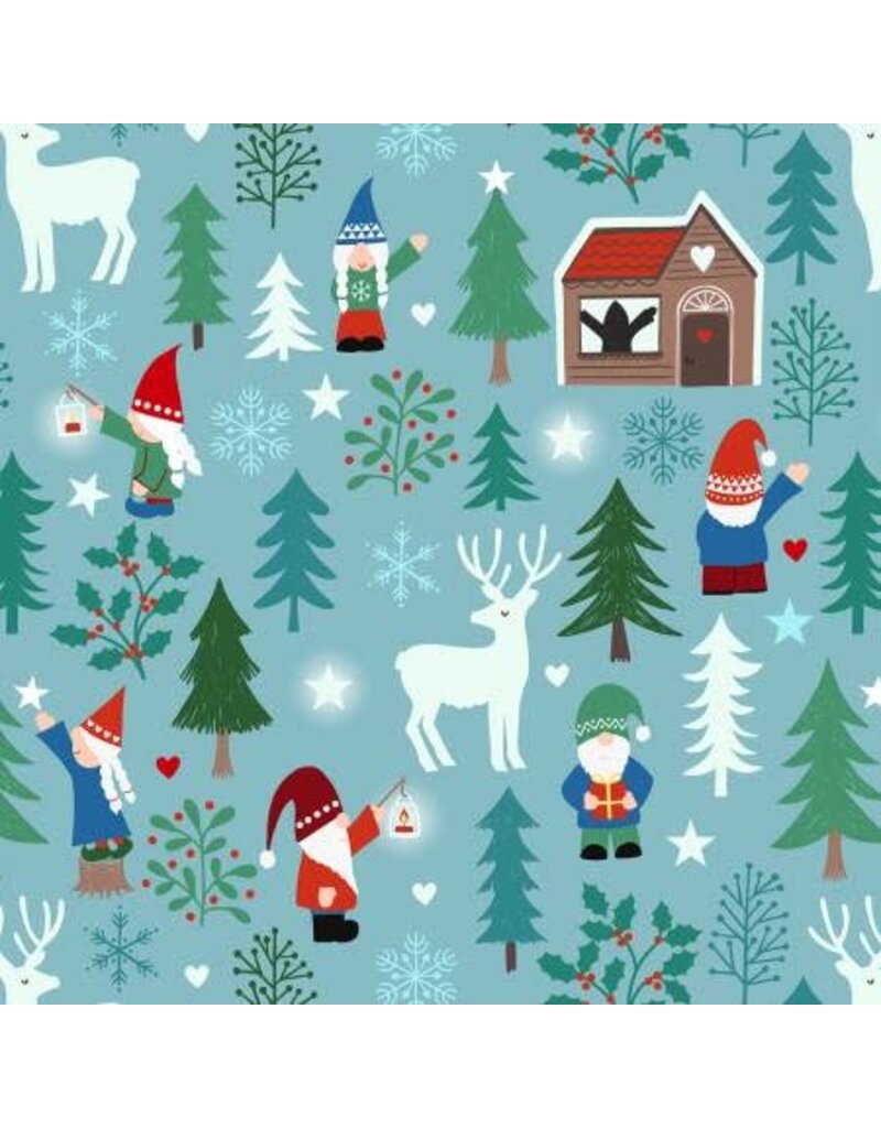 Glow Forest on Winter Blue C71-1 (1/2m)