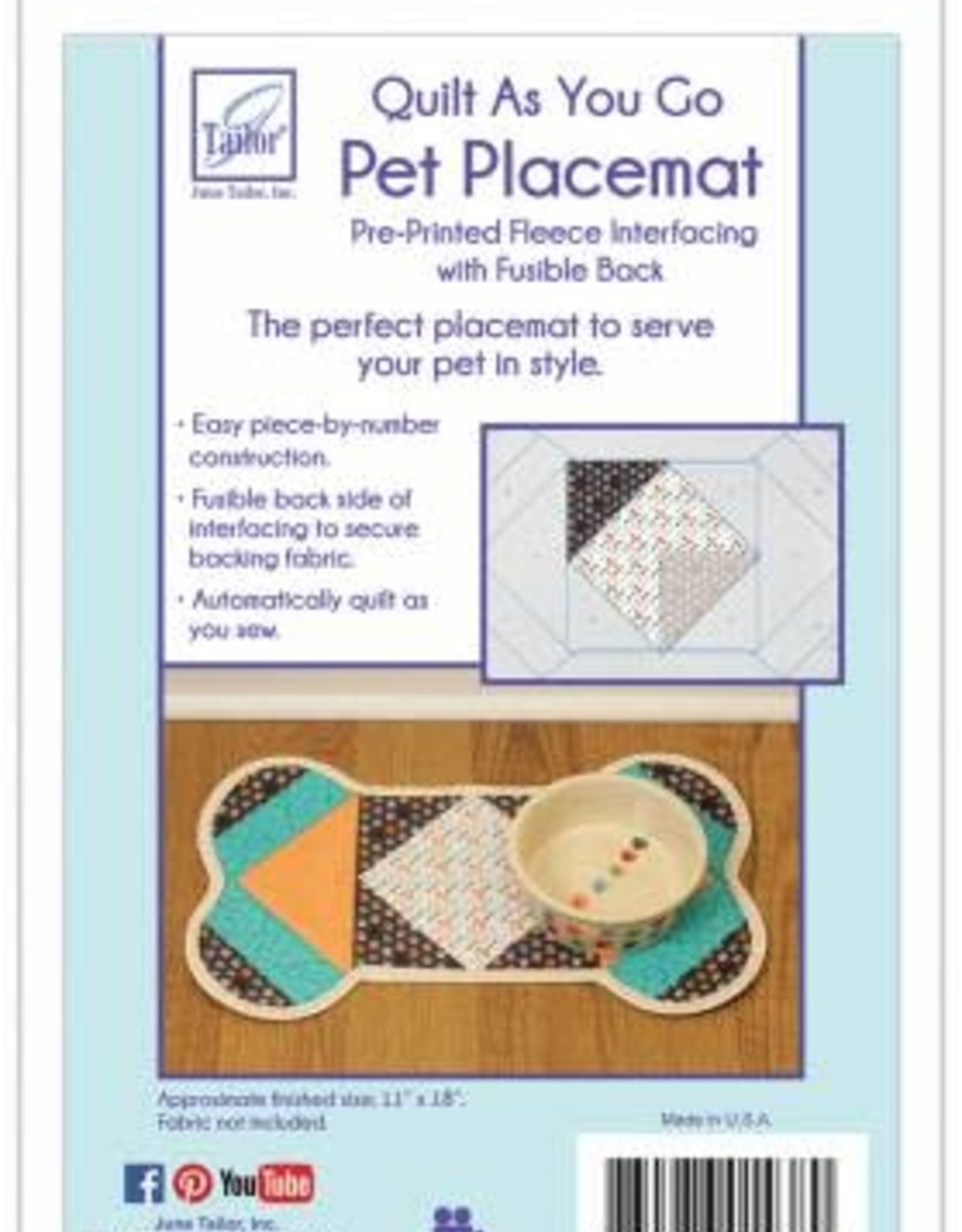 Quilt as you go placemat - Dog with Fabric