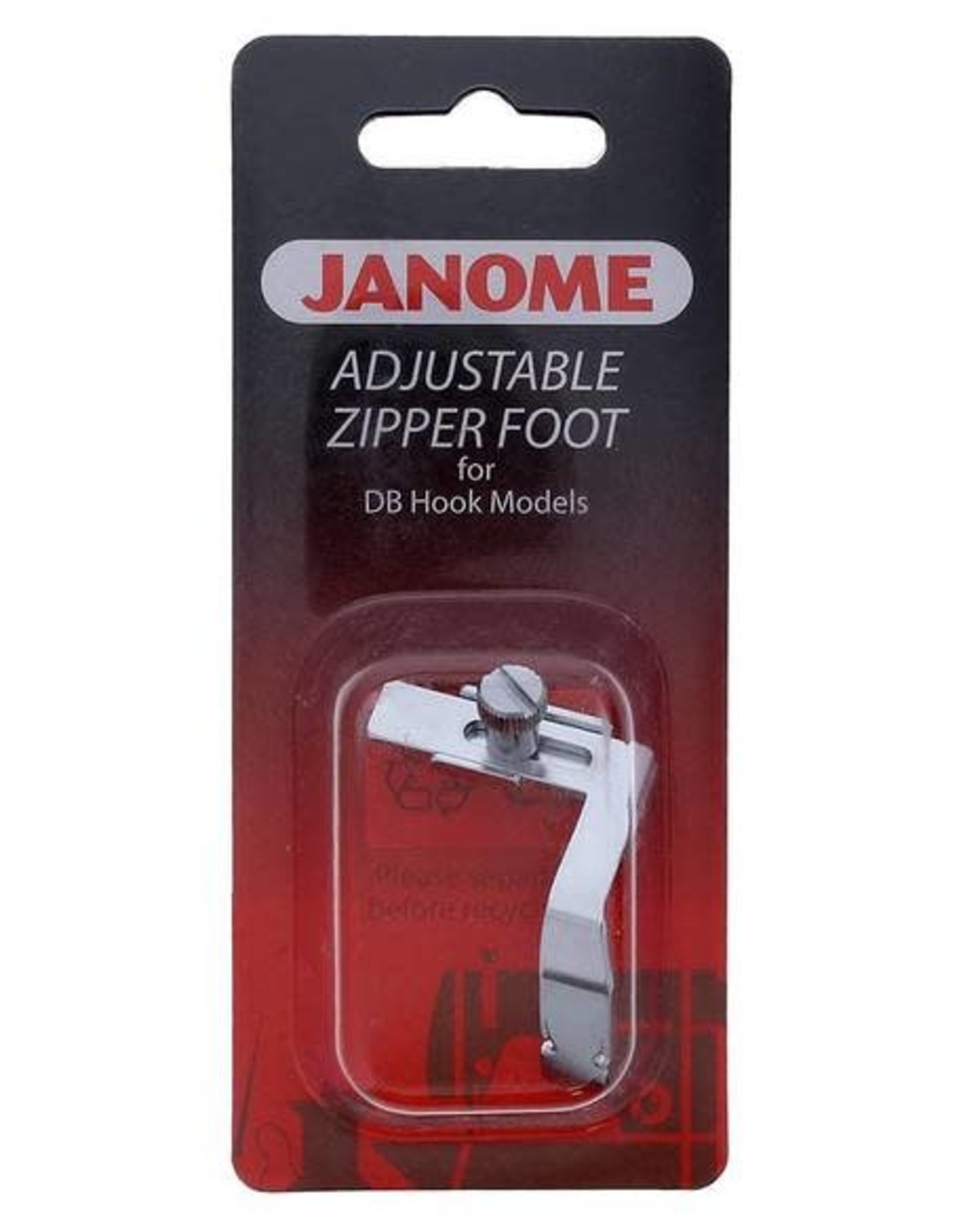 Janome Adjustable zipper foot 1600 p series 767408011
