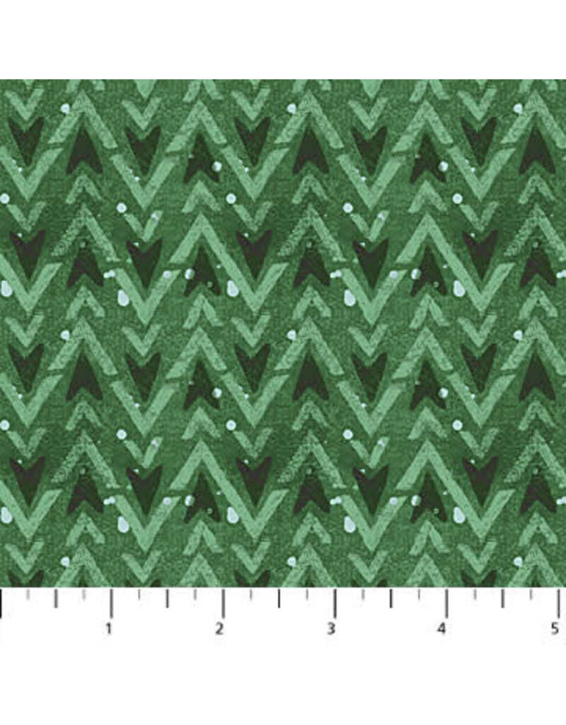 Northcott Warmin' Up Winter Flannel Green Arrow Texture F24190-76M