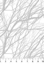 Northcott Silhouette gray border trees (1/2m) 23986-92M