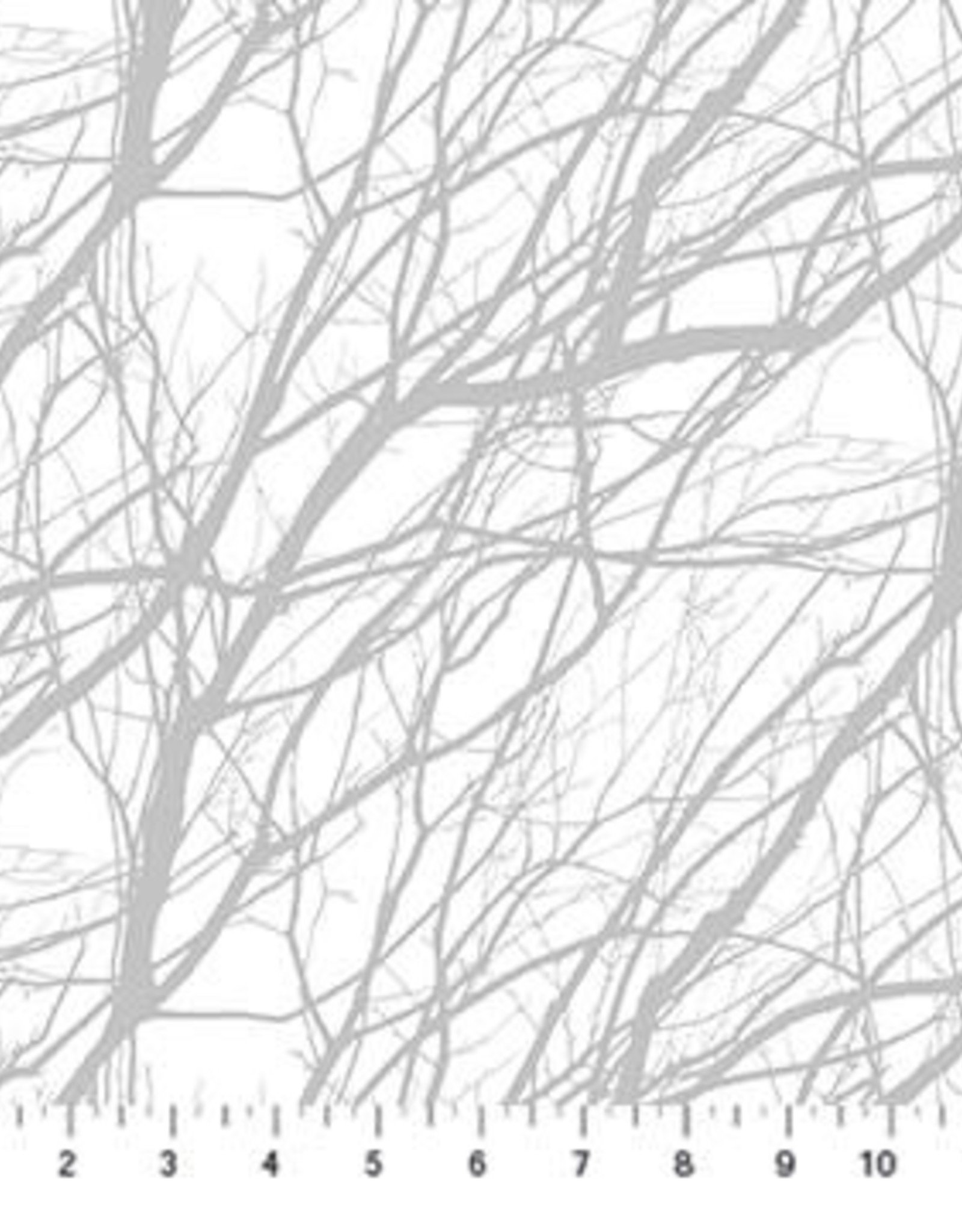 Northcott Silhouette gray border trees (1/2m) 23986-92M