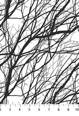 Northcott Silhouette black/white branches (1/2m) 23986-99M