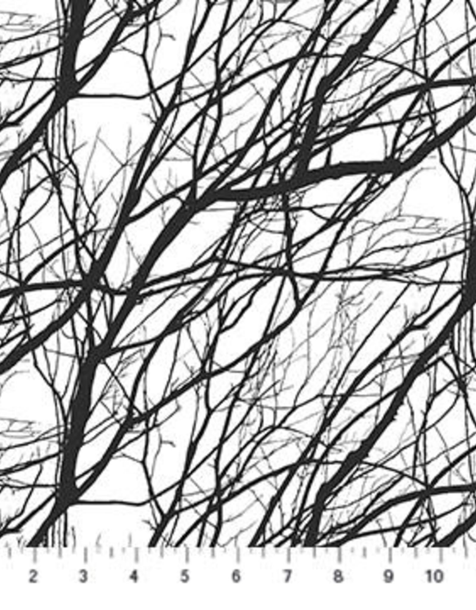 Northcott Silhouette black/white branches (1/2m) 23986-99M