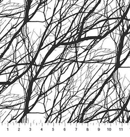 Silhouette black/white branches (1/2m) 23986-99M