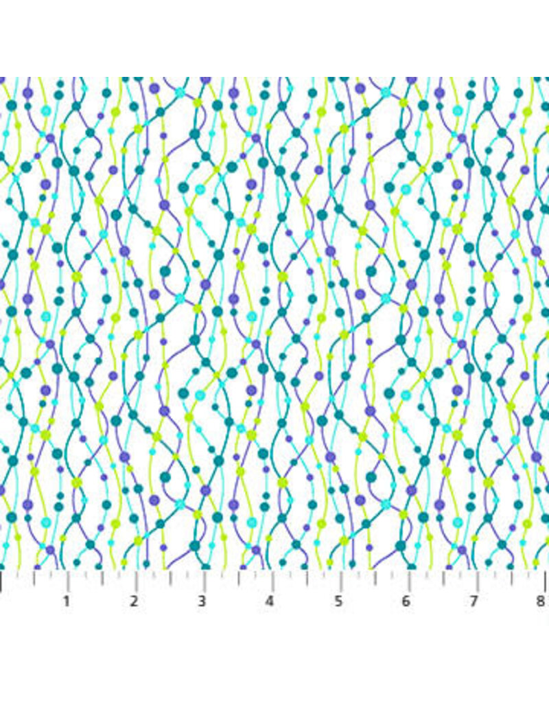 Northcott Enchanted seas white tentacles (1/2m) 10054-10