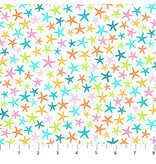 Northcott Enchanted seas white starfish (1/2m) 10056-10