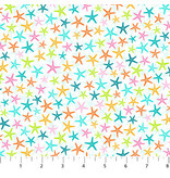 Northcott Enchanted seas white starfish (1/2m) 10056-10