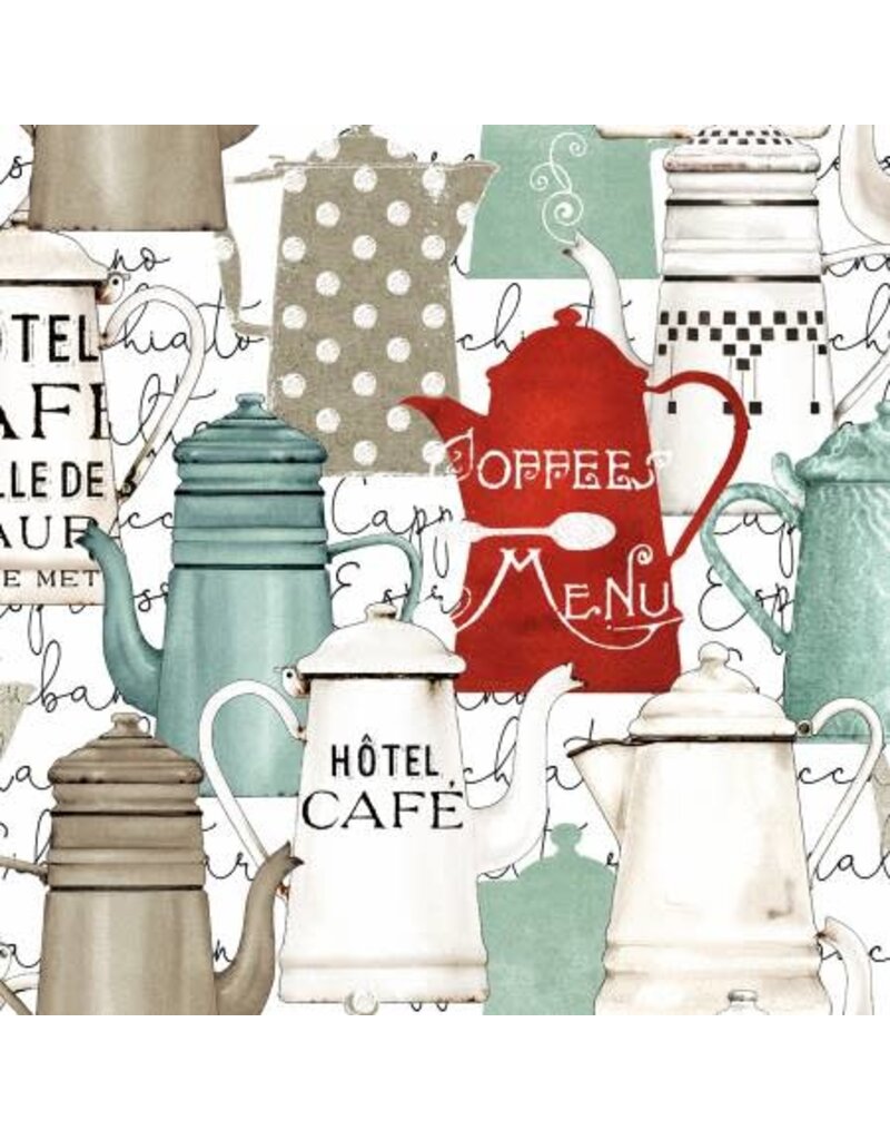 Coffee Chalk Pots - C11033R-WHITE