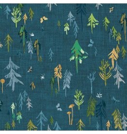 Forest glade Dark teal trees - Y3157-105