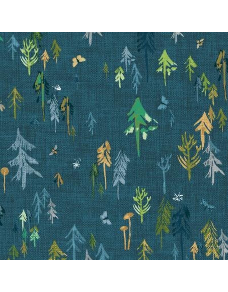 Forest glade Dark teal trees - Y3157-105