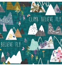 Forest glade Teal mountains - Y3154-104