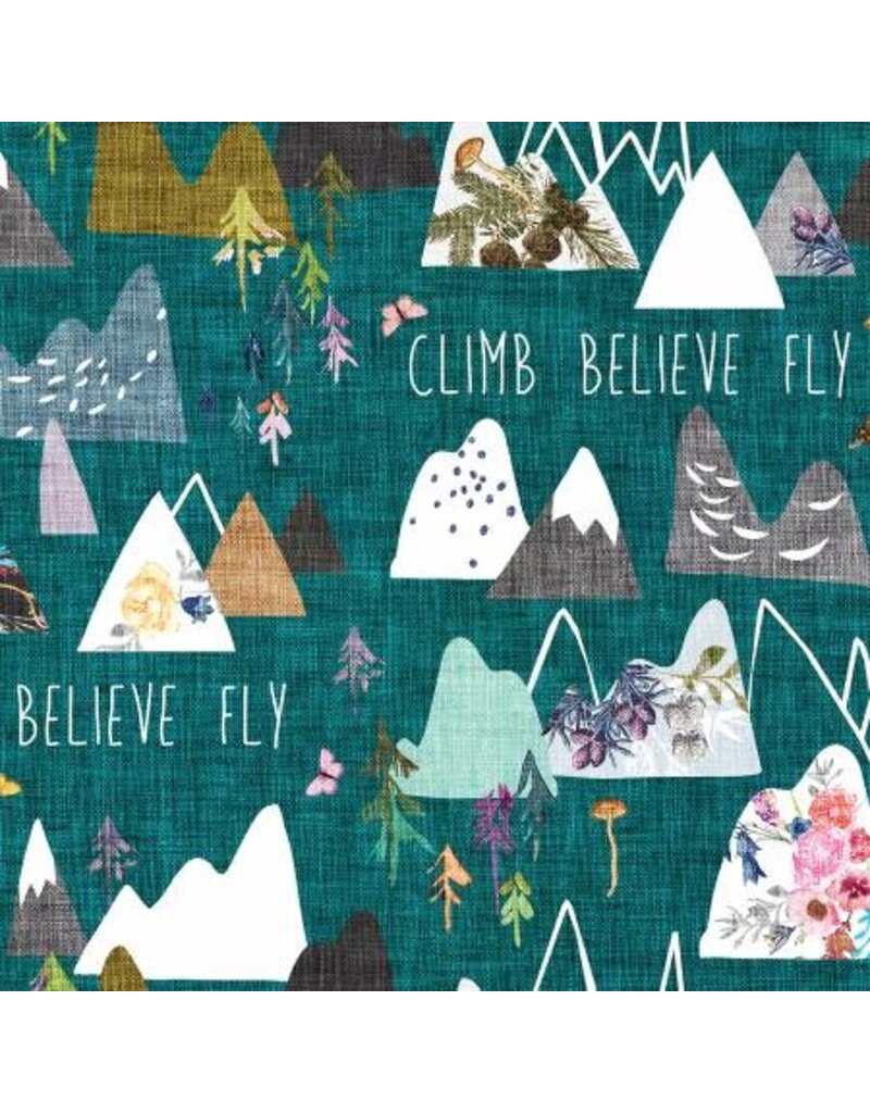 Forest glade Teal mountains - Y3154-104