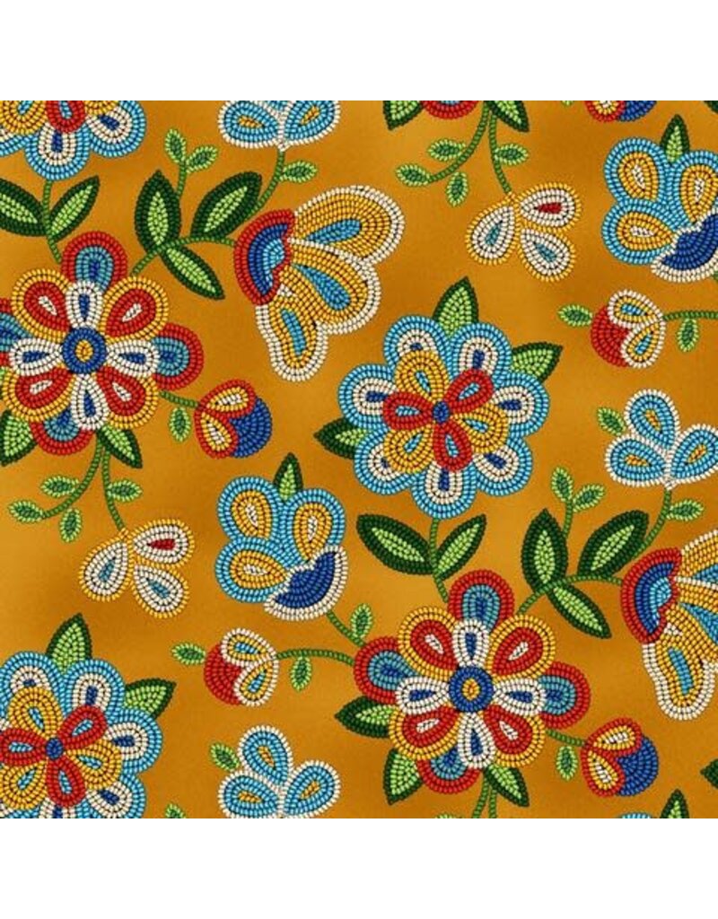 Elisabeth's Studio Beaded floral Moosehide   - ES449-MSHD