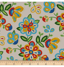 Elisabeth's Studio Beaded floral, Sepia   - ES449-SEP