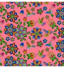 Elisabeth's Studio Beaded Hummingbird  Coral - ES640-COR