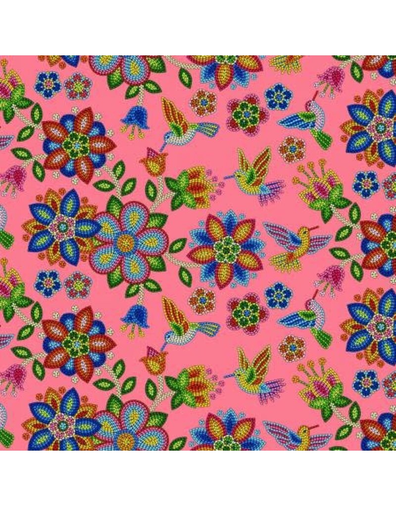 Elisabeth's Studio Beaded Hummingbird  Coral - ES640-COR