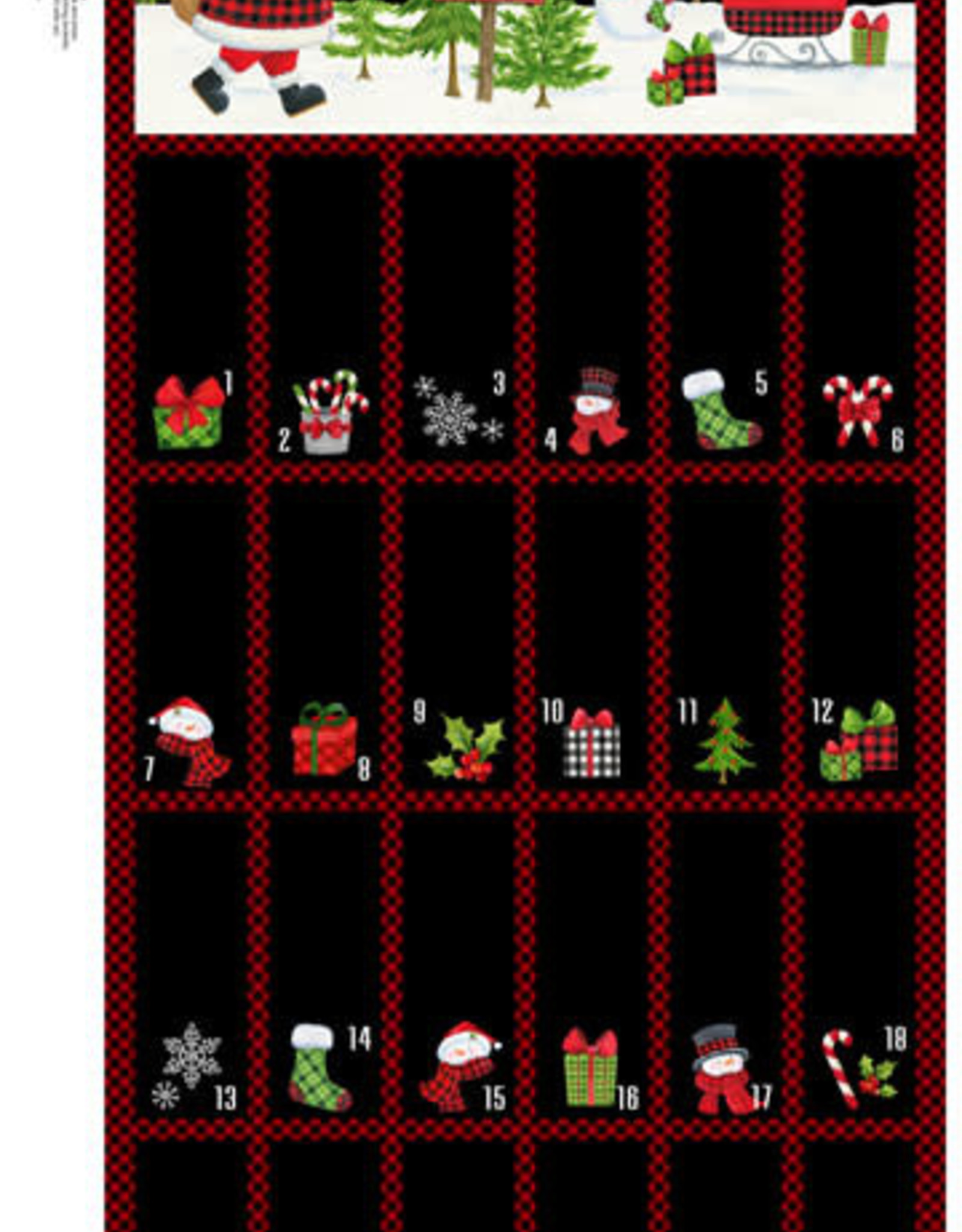 Northcott Santa's Tree Farm Advent Calendar  Panel 24731-99