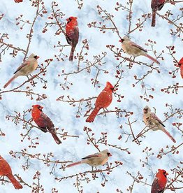 Timeless Treasure Red Cardinals in Winter CD1217