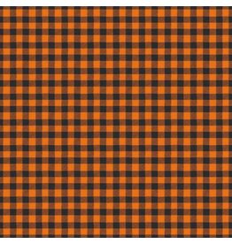 Bad to the bone gingham, black orange (1/2m) - RBC11925