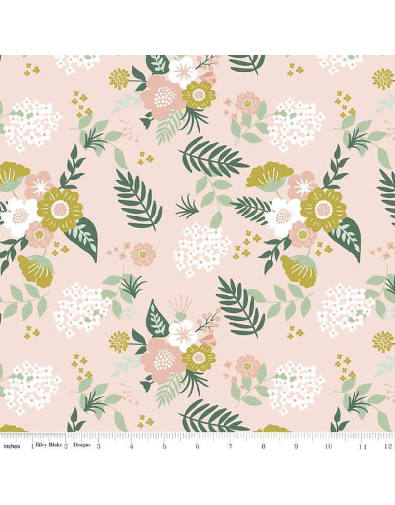 Hibiscus flowers blush (1/2m) - RBC11543-BLS