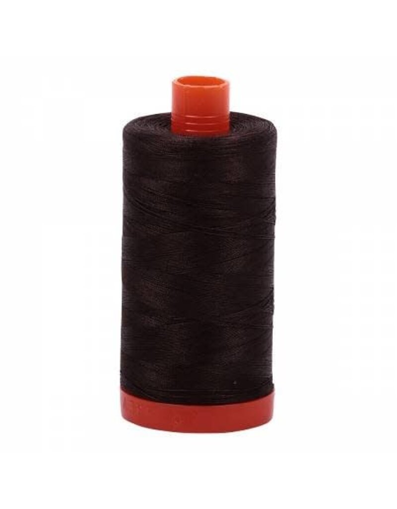 Aurifil Mako Cotton Thread Solid 50wt - Very Dark Bark (1130)