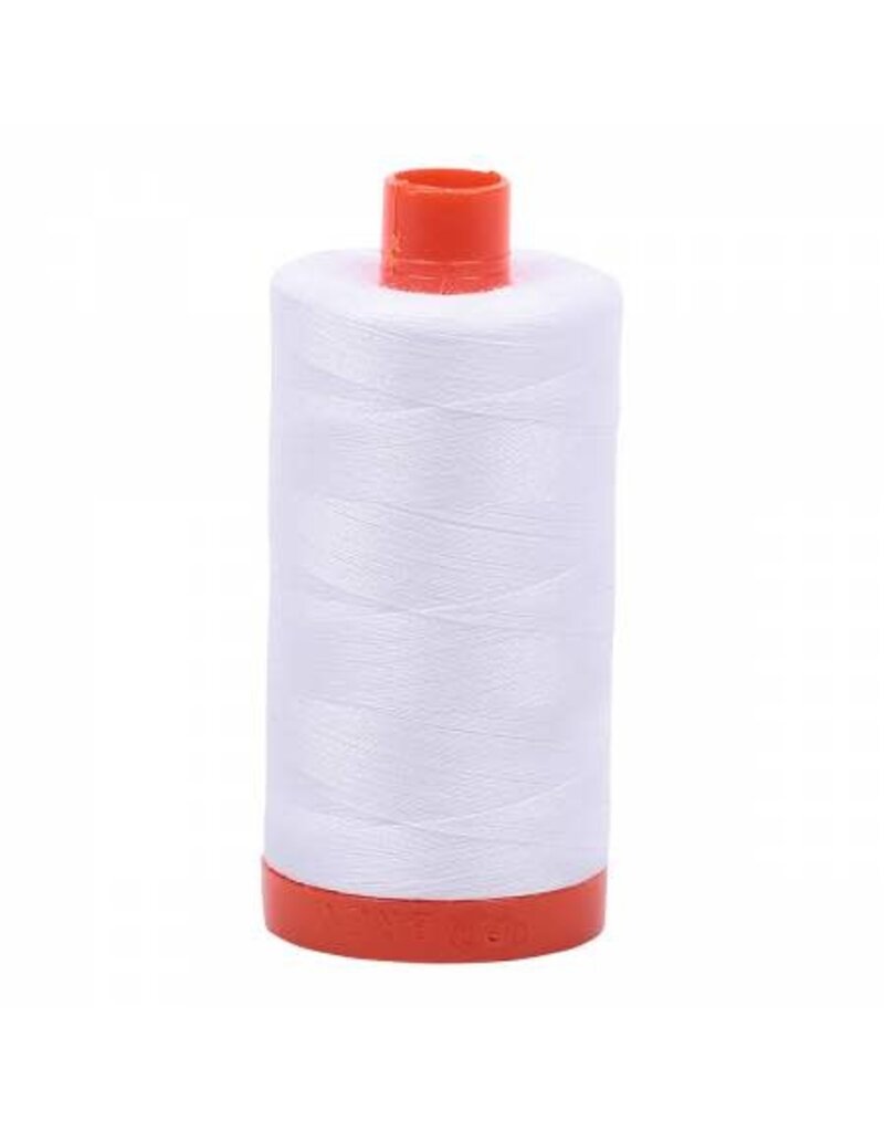 Aurifil Mako Cotton Thread Solid 50wt - White (2024)