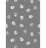 Sugar Skulls on Grey Glows in the dark