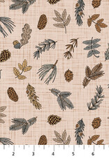 Mountains Calling - Taupe Pine Cones 90686-14