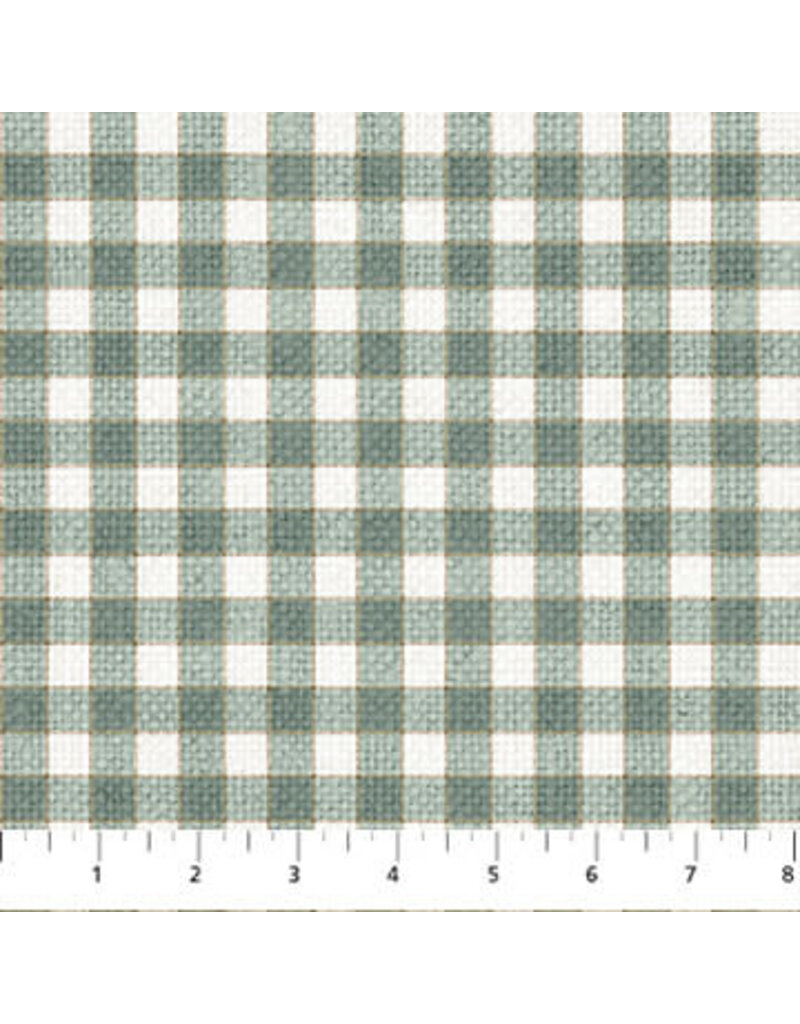 Northcott White Linen Christmas - Sea Foam 25431-62