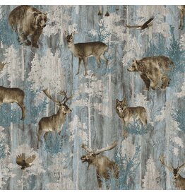 Northcott Timberland Trail Light Teal F25007-66