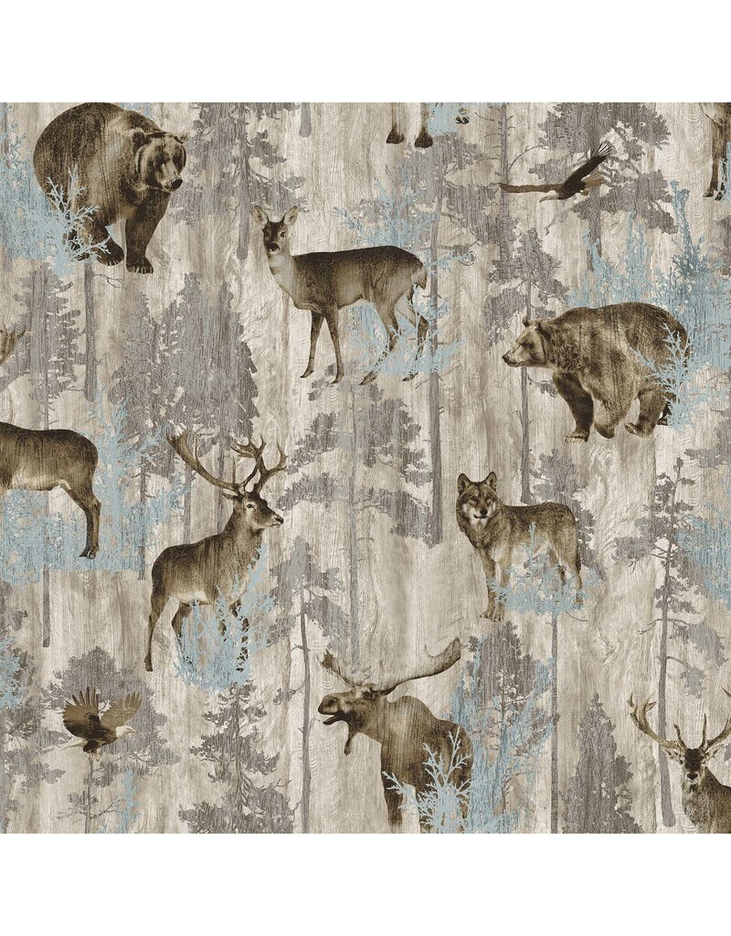 Northcott Timberland Trail Beige Multi F25007-14