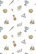 Camelot Fabrics White Harry Potter Watercolour Elements