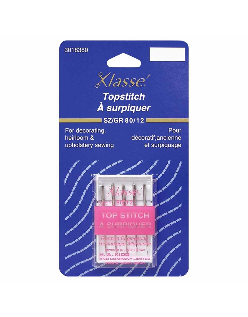 KLASSE Klasse Top Stitch Needle (80/12)--Carded