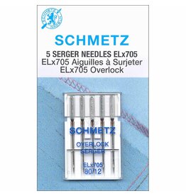 SCHMETZ #1820 Serger Needles Elx705 Carded - 80/12 - 5 count
