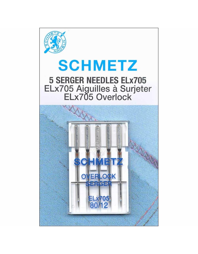 SCHMETZ #1820 Serger Needles Elx705 Carded - 80/12 - 5 count