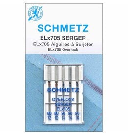 SCHMETZ #1840 Serger Needles Elx705 Carded - Assorted Sizes - 5 count