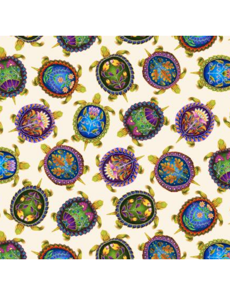 Elisabeth's Studio Tossed Turtles-Cream 31000E