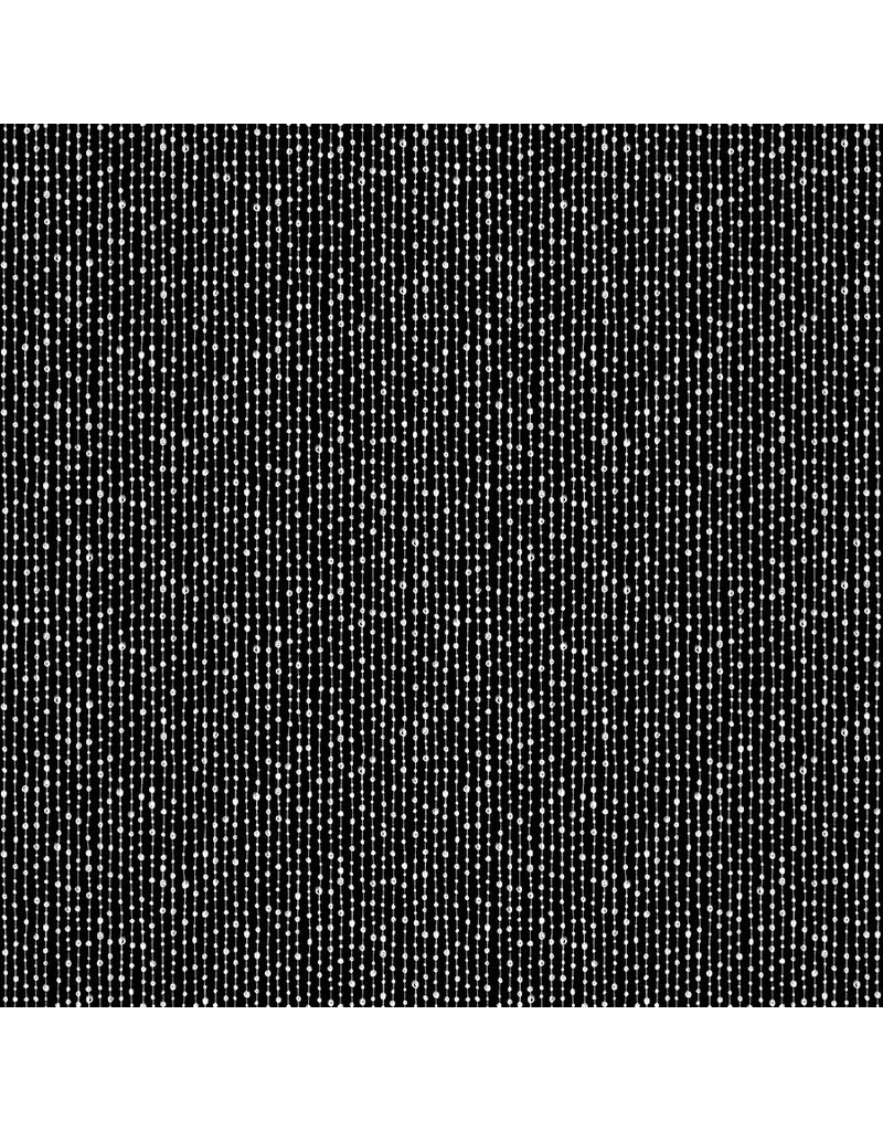 Northcott Basically Black + White- Beaded Stripe  Negative 10224-98