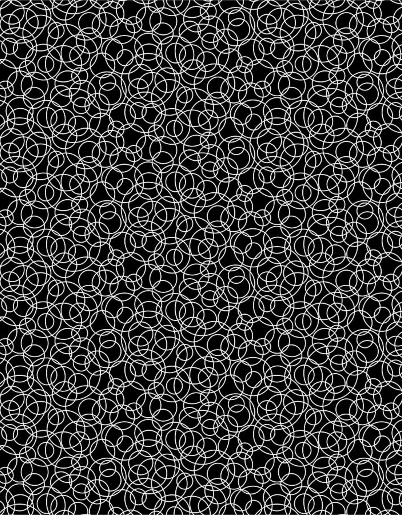 Northcott Basically Black + White-Tangled Circles Negative 10223-98