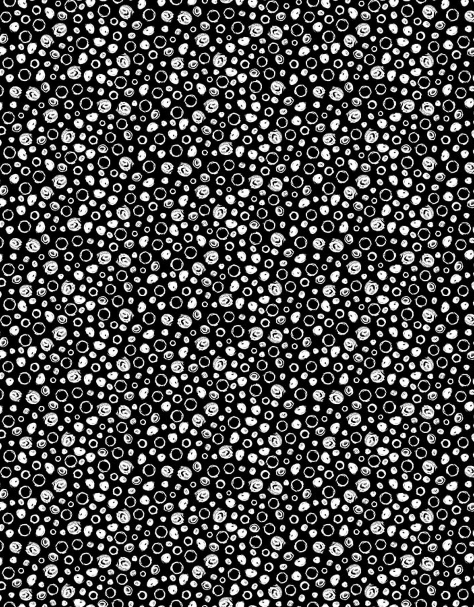 Northcott Basically Black + White-Scribble Spots Negative 10222-98