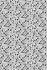 Northcott Basically Black + White-Scribble Spots Positive 10222-11