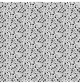 Northcott Basically Black + White-Scribble Spots Positive 10222-11