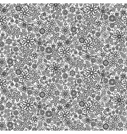 Northcott Basically Black + White-Groovy Garden 10221-11