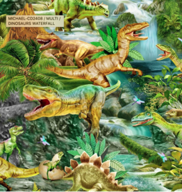 Timeless Treasure Dinosaurs Waterfall Multi CD2408