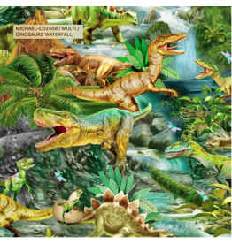 Timeless Treasure Dinosaurs Waterfall Multi CD2408