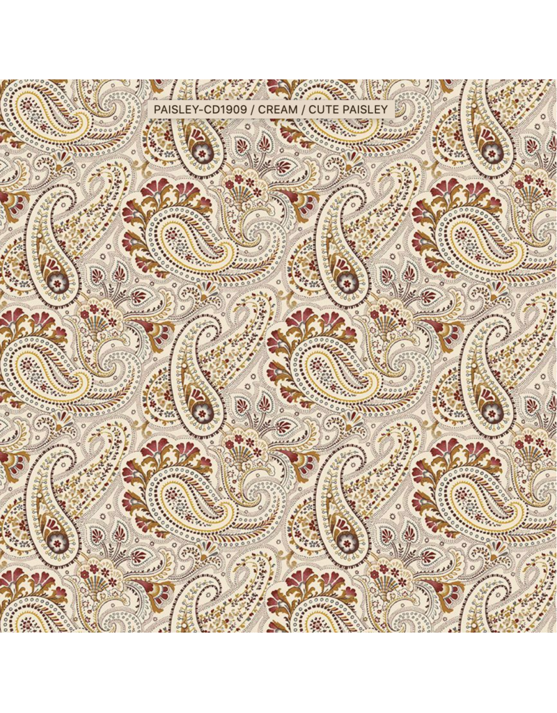Timeless Treasure Laurel Cute Paisley Cream-CD1909