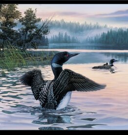 Elisabeth's Studio Loons Panel Black 36" x 44"