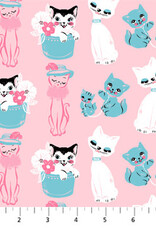 Thrift Shop  Vintage Cats Pink  90761-21
