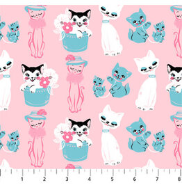 Thrift Shop  Vintage Cats Pink  90761-21
